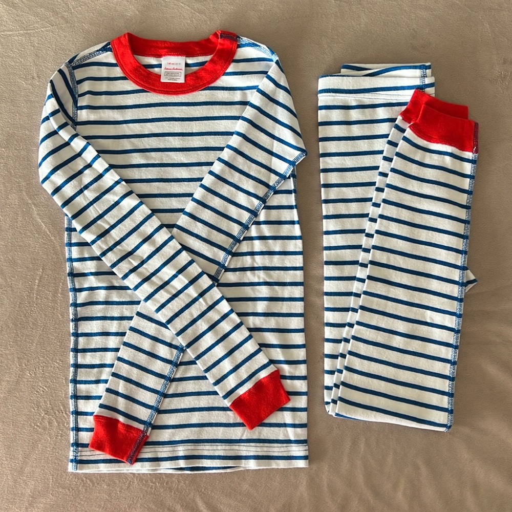 Hanna Andersson Kids Pajamas - red, white, and blue - size 10 (140 cm).